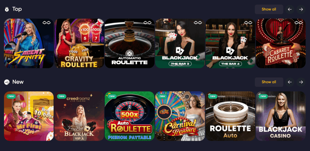 Live Casino Caswino
